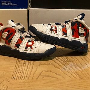 Nike Air Uptempo Red White Navy Sneakers with Bold Design